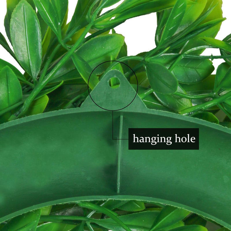 U'Artlines 17inch Front Door Wreaths Artificial Spring Summer Greenery Hanging Garland for Home Wedding Wall Window Decoration (17'inch Boxwood,1) - Image 4